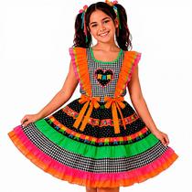 Vestido Festa Junina Infantil Xadrez pra Quadrilha São João Vestido Festa Junina Infantil Xadrez pra Quadrilha São João