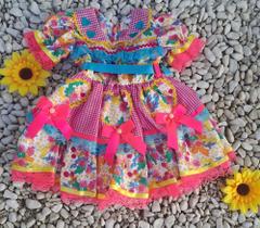 Vestido festa junina luxo infantil tam 01