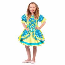 Vestido Festa Junina Menina Floral Moderno Com Babados Vestido Festa Junina Menina Floral Moderno Com Babados