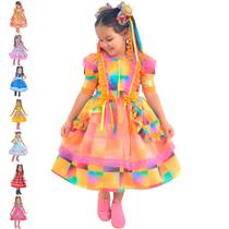 Vestido Festa Junina Quadrilha Xadrez Luxuoso Várias Cores Vestido Festa Junina Quadrilha Xadrez Luxuoso Várias Cores