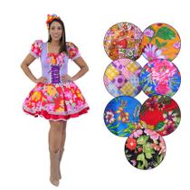 Vestido Festa Junina Rodado Caipira Adulto Anita Caipirinha São João Arraiá Quadrilha Quermesse Vestido Festa Junina Rodado Caipira Adulto Anita Caipirinha São João Arraiá Quadrilha Quermesse