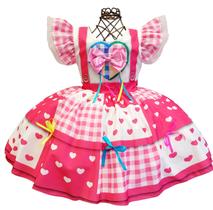Vestido festa junina rosa pink luxo