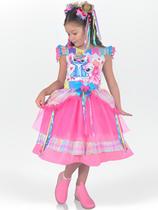 Vestido Festa Junina Stitch e Angel Xadrez Rosa - Luxo Vestido Festa Junina Stitch e Angel Xadrez Rosa - Luxo