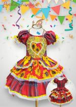 Vestido festa Junina Xadrez com babados na saia do 2 ao 10 Vestido festa Junina Xadrez com babados na saia do 2 ao 10