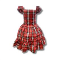 Vestido Festa Junina Xadrez Infantil Várias Estampas Caipira