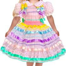 Vestido Festa Junina Xadrez Rosa Infantil Super Luxuoso Com Saia Super Volumosa Vestido Festa Junina Xadrez Rosa Infantil Super Luxuoso Com Saia Super Volumosa