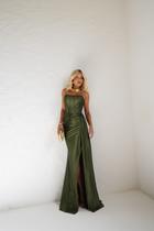 Vestido Festa Longo Corselet sem alça Elegante