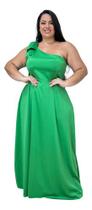 Vestido Festa Longo Plus Size De Um Ombro Só Laço + Gravata Vestido Festa Longo Plus Size De Um Ombro Só Laço + Gravata