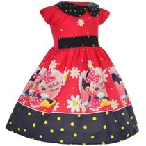 Vestido Festa Minnie Vermelha Luxo