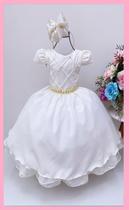 Vestido Festa Nervura Off White Vestido Festa Nervura Off White