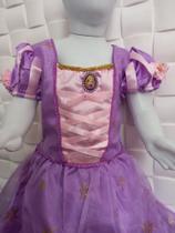Vestido Festa Princesa Rapunzel Super Luxo TAM 3/4anos