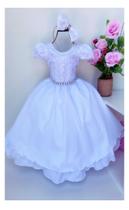 Vestido Festa Renda florzinha Branco Vestido Festa Renda florzinha Branco
