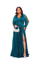 Vestido Festa Tule Manga Longa Madrinha Formatura Convidada Vestido Festa Tule Manga Longa Madrinha Formatura Convidada