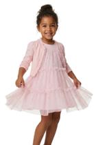 Vestido Festa Tule Strass Elastano e Casaqueto Cotton Kukie