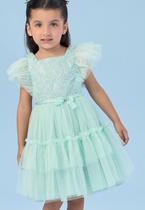 Vestido Festa Tule Verde Tiffany Petit Cherie