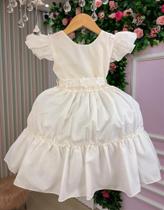 Vestido Festas Infantil Branco Flores Jardim Encantado Vestido Festas Infantil Branco Flores Jardim Encantado