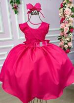 Vestido Festas Laço nas costas Pink Princesa Barbie