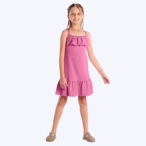 Vestido Flanelado Infantil Menina Brandili 26601 Rosa