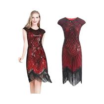 Vestido Flapper Feminino Dos Anos 1920 Com Renda, Leque, Faixa De Cabelo Com Penas, Lantejoulas, Vestido Flapper Feminino Dos Anos 1920 Com Renda, Leque, Faixa De Cabelo Com Penas, Lantejoulas,