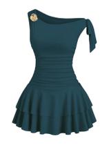 Vestido Floerns Mini Off Shoulder Metal Floral Azul Azul-petróleo Vestido Floerns Mini Off Shoulder Metal Floral Azul Azul-petróleo