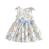 Vestido Floral Com Laço Para Meninas Melario Princesa Fantasia De Verão Para Crianças Vestido Floral Com Laço Para Meninas Melario Princesa Fantasia De Verão Para Crianças