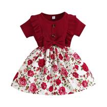 Vestido Floral De Verão Para Meninas De 0 A 3 Anos, Vestido De Princesa Fofo De Manga Curta Para