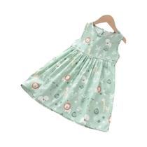 Vestido Floral De Verão Para Meninas, Sem Mangas, Casual, Fantasia De Princesa, Algodão, 2-7 Anos Vestido Floral De Verão Para Meninas, Sem Mangas, Casual, Fantasia De Princesa, Algodão, 2-7 Anos