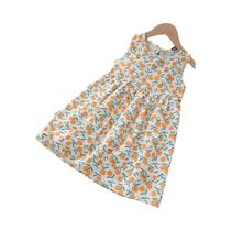 Vestido Floral De Verão Para Meninas, Sem Mangas, Casual, Fantasia De Princesa, Algodão, 2-7 Anos Vestido Floral De Verão Para Meninas, Sem Mangas, Casual, Fantasia De Princesa, Algodão, 2-7 Anos