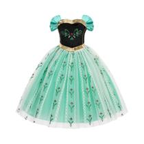 Vestido Floral Elsa Anna Para Meninas, Manga Curta, Fantasia Da Rainha Da Neve, Roupas Para Festa De