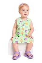 Vestido Floral em Meia Malha para Bebê Menina Bee Loop