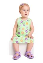 Vestido Floral em Meia Malha para Bebê Menina Bee Loop