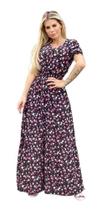 Vestido Floral Longo Estampado Feminino Vestido Floral Longo Estampado Feminino