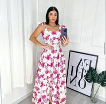 Vestido Floral longo tricoline 100% algodão Vestido Floral longo tricoline 100% algodão