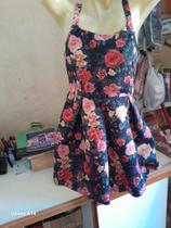 Vestido floral moça midi