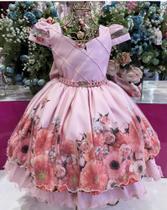 Vestido floral salmão tamanho 6