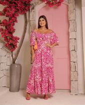 Vestido florido longo com manga tamanho m Vestido florido longo com manga tamanho m