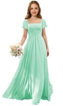 Vestido Flower Girl Augday Chiffon com corpete para casamento Mint 16 Vestido Flower Girl Augday Chiffon com corpete para casamento Mint 16