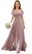 Vestido Flower Girl Augday Chiffon Dusty Mauve Tamanho 16 Vestido Flower Girl Augday Chiffon Dusty Mauve Tamanho 16