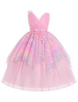 Vestido Flower Girl IDOPIP Sequin Butterfly Wedding Pink 7-8Y Vestido Flower Girl IDOPIP Sequin Butterfly Wedding Pink 7-8Y