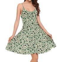 Vestido Flowy domirica 2025 Summer Vacation Green para mulheres Vestido Flowy domirica 2025 Summer Vacation Green para mulheres