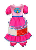 Vestido Fogueira Pink Festa Junina Quadrilha Infantil Rodado