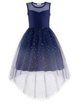 Vestido formal Arshiner para meninas, festa, verão, tule azul Vestido formal Arshiner para meninas, festa, verão, tule azul