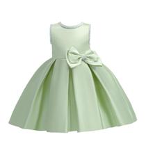 Vestido formal FGTWGS Little Girl Satin Princess Light Green Vestido formal FGTWGS Little Girl Satin Princess Light Green