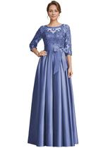 Vestido formal raomiao Mother of the Broom Satin Lace A-line Vestido formal raomiao Mother of the Broom Satin Lace A-line