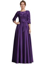 Vestido formal raomiao Plus Size A-Line Long Lace Plum 16+ Vestido formal raomiao Plus Size A-Line Long Lace Plum 16+
