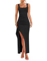 Vestido formal ZESICA feminino sem mangas, maxi preto, tamanho GG