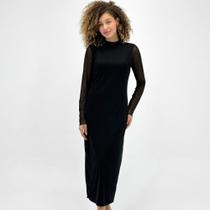Vestido Formitz Midi em Tule Manga Longa Feminino