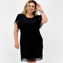 Vestido Formitz Plus Size Curto em Tule Manga Curta Feminino