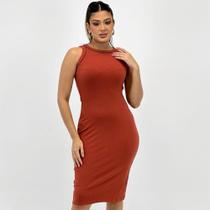 Vestido Formitz Regata Midi Canelado Feminino