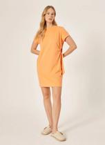 Vestido Franzido Vazado Lateral Laranja Dress To 01.33.1545 Vestido Franzido Vazado Lateral Laranja Dress To 01.33.1545